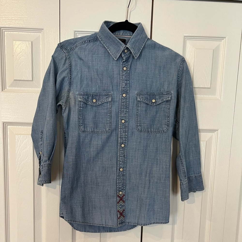 Denim Zara button down w/ 3/4 sleeve. Small